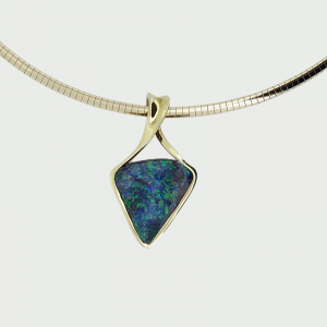 18K Y/G Boulder Opal Pendant 1.45cts