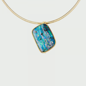 18K Y/G Boulder Opal Pendant/Brooch 28.90cts