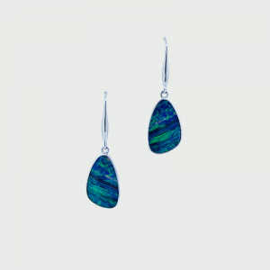 14K W/G Doublet Opal Earrings 16.95cts