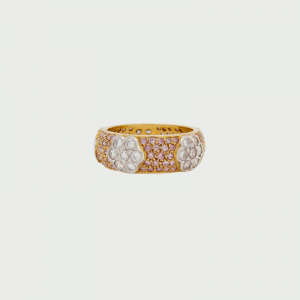 18K White & Rose Gold Pink & White Diamond Ring 105RD=1.36cts /35RD=0.79cts