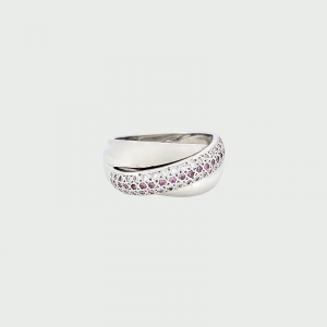 18K W/G Argyle Intense Pink & White Diamond Ring 2P SI 19RD=0.16cts G-H SI 0.18cts