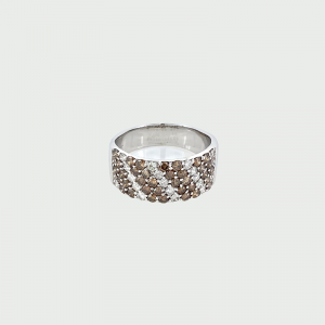 18K W/G Cognac & White Diamond Ring 1.50cts