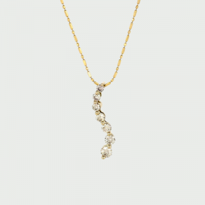 18K Y/G Light Champagne Diamond Pendant C1 SI 0.56cts