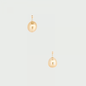 14K Y/G Gold South Sea Pearl Earrings 12mm