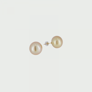 18K Y/G Gold South Sea Pearl Earrings 11mm