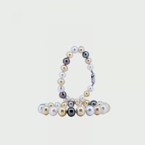 Gold,White & Black South Sea Pearl Strand 10-13mm 39pcs + S/S R/P Clasp