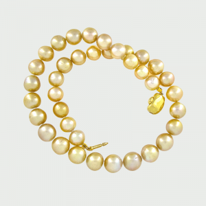 Gold South Sea Pearl Strand 9-12mm 37pcs + S/S G/P Clasp