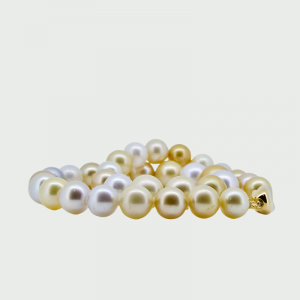 Gold, White & Grey South Sea Pearl Strand 11-15mm + G/P Clasp