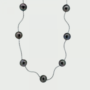 S/S R/P Black South Sea Pearl Necklace 10-11mm 11pcs 50cms + Clasp