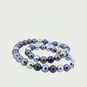 Black South Sea Pearl Strand 9x10mm 41pcs + S/S R/P Clasp