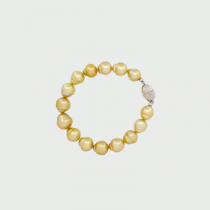 Gold South Sea Pearl Bracelet 10-12mm 15pcs + S/S R/P Clasp