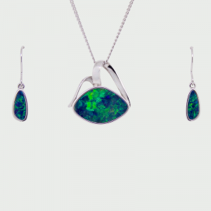 S/S R/P Doublet Opal & Pendant Set