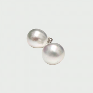 14K W/G White South Sea Pearl Earrings 12mm